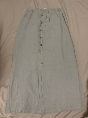 Clio Sage Green Button-Front Maxi Skirt